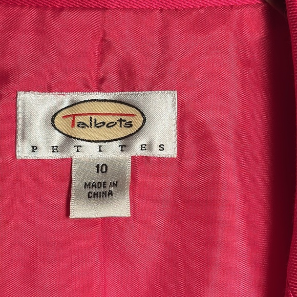 NWOT TALBOTS Womens Petites Silk Pink Notch Collar  Blazer - Picture 10 of 10